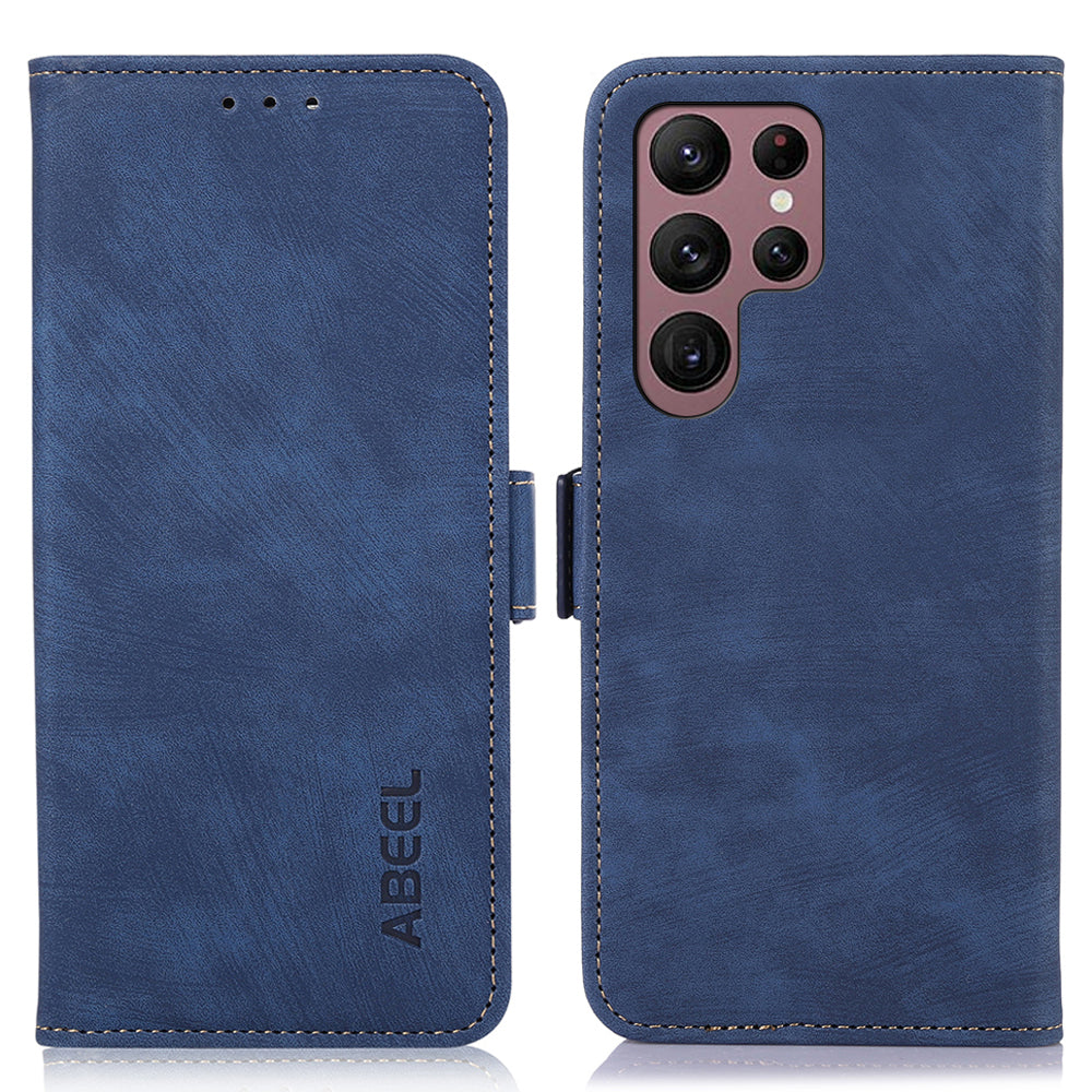 ABEEL For Samsung Galaxy S22 Ultra 5G Anti-Scratch Phone Shell Retro Leather Wallet Cover Stand Phone Case ABEEL For Samsung Galaxy S22 Ultra 5G Anti-Scratch Phone Shell Retro Leather Wallet Cover Stand Phone Case